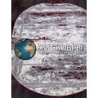 Турецкий ковер Satine 107 Серый-красный овал
